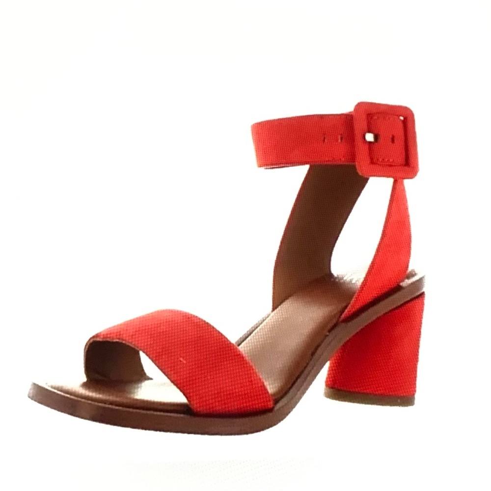 FRANCO SARTO Red Suede Sandals Risa Heeled Sandals Women’s Size 5
